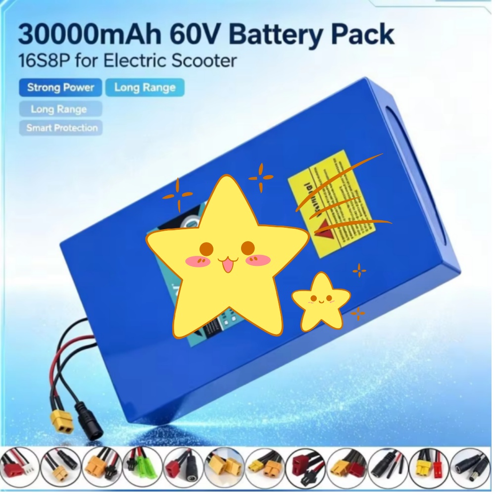 60V 30Ah Electric Scooter Battery - بطارية ليثيوم 18650 عالية الطاقة 16S8P